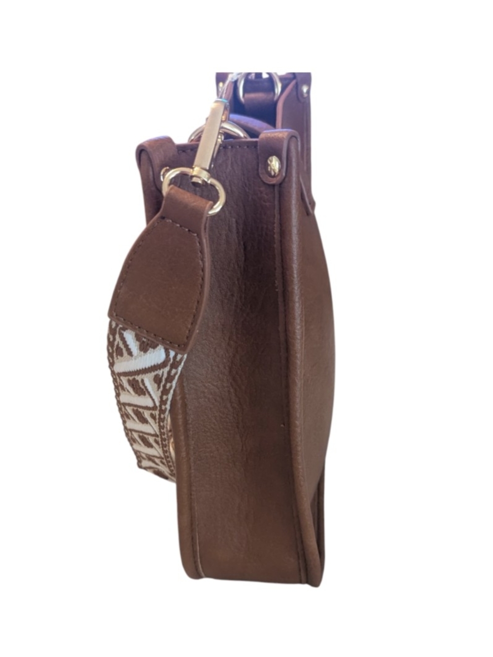 NWT Malibu Skye Evelyn SM31798-6 Crossbody Bag W Guitar Strap Brown - Picture 3 of 14